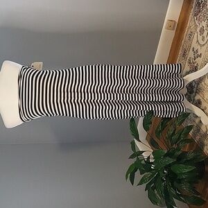 Caslon Convertible Long Skirt or Mid-Length Dress Black & White Stripe Size XSP